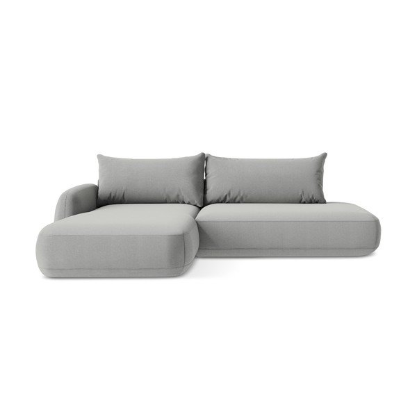 Šviesiai pilkos spalvos sulankstoma kampinė sofa (su kairiuoju kampu/su gultu) Hale – Makamii