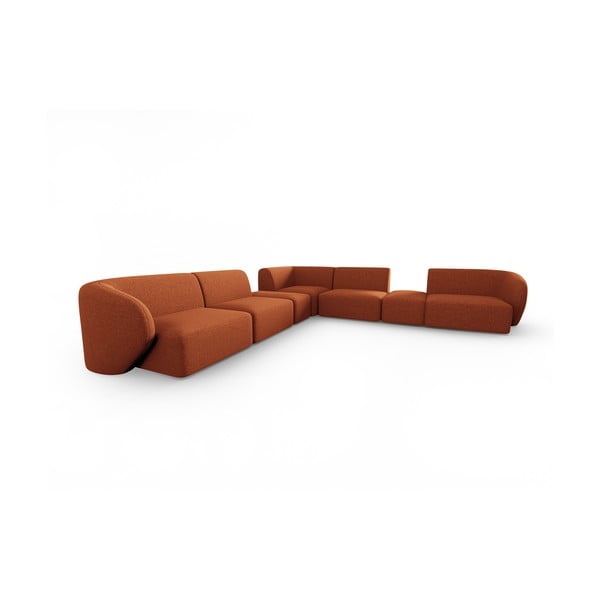 Modulinė kampinė sofa oranžinės spalvos Shane – Micadoni Home
