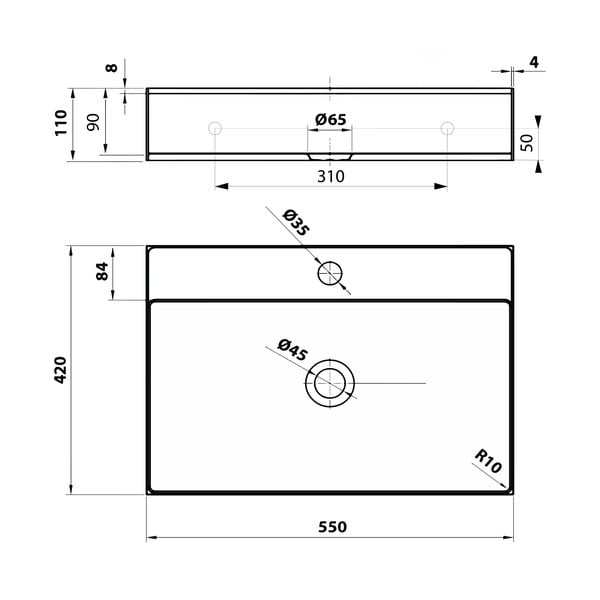 Iš nerūdijančio plieno praustuvas vario spalvos 55x42 cm Aurum – Sapho-image-3