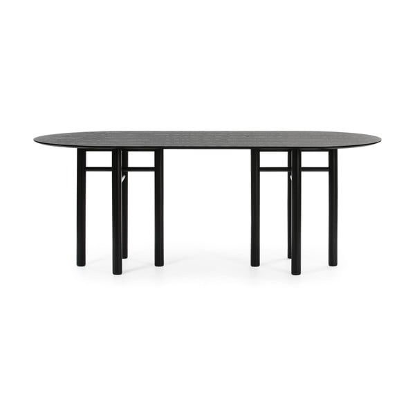 Juodas ovalus valgomojo stalas Teulat Junco, ilgis 200 cm