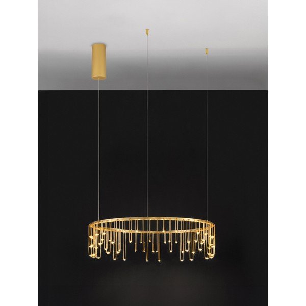 Auksinės spalvos iš aliuminio kabantis šviestuvas LED su pritemdymo funkcija ø 65 cm Stellar – Nova Luce-image-4