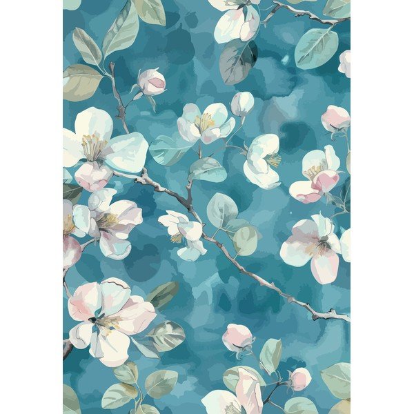 Skalbiamas mėlynos spalvos kilimas 50x80 cm Bloom – Vitaus