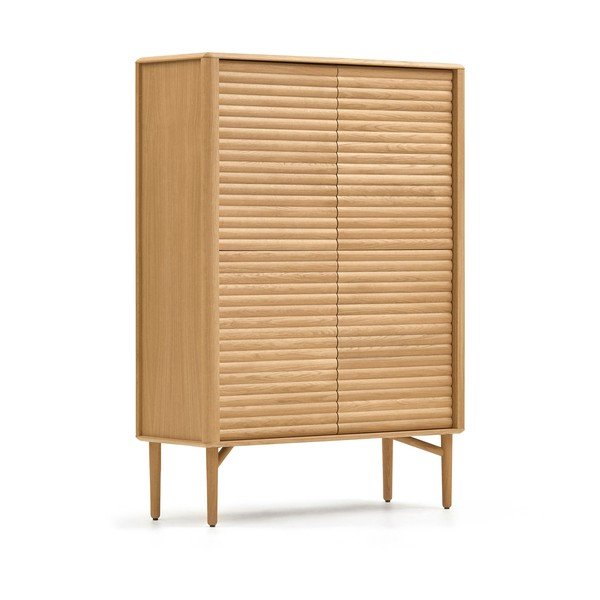 Natūralios spalvos spintelė iš ąžuolo 104,5x144x40 cm Lenon – Kave Home-image-3