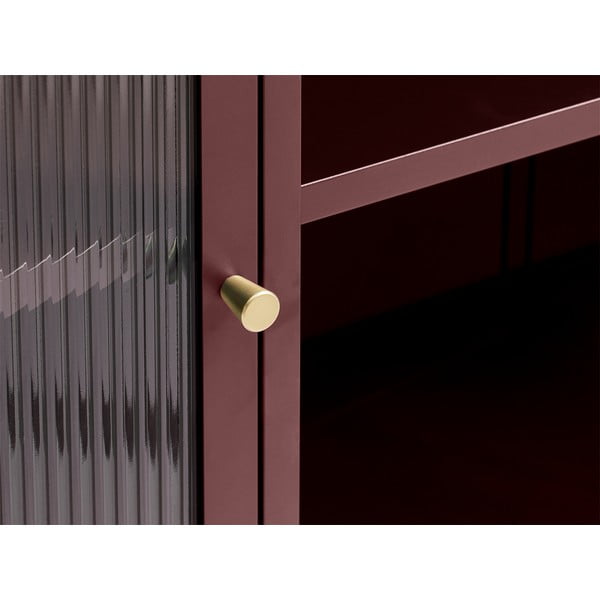 Iš metalo vitrina raudonos spalvos 132x85 cm Bronco – Unique Furniture-image-1