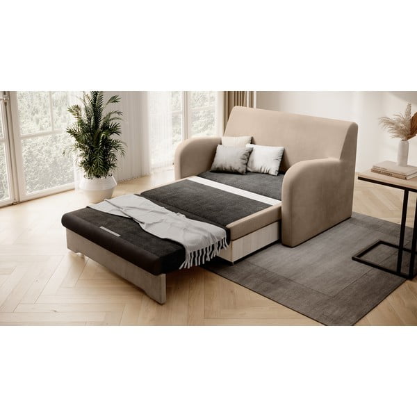 Šviesiai rudos spalvos iš velveto sulankstoma sofa 130 cm Ario – ELTAP-image-2
