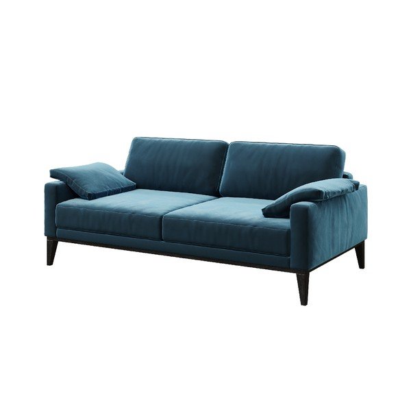 Mėlynos spalvos aksominė sofa MESONICA Musso, 173 cm-image-2