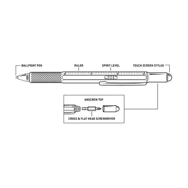 Sidabrinis daugiafunkcinis rašiklis 6 in 1 Gentlemen´s Hardware -image-1