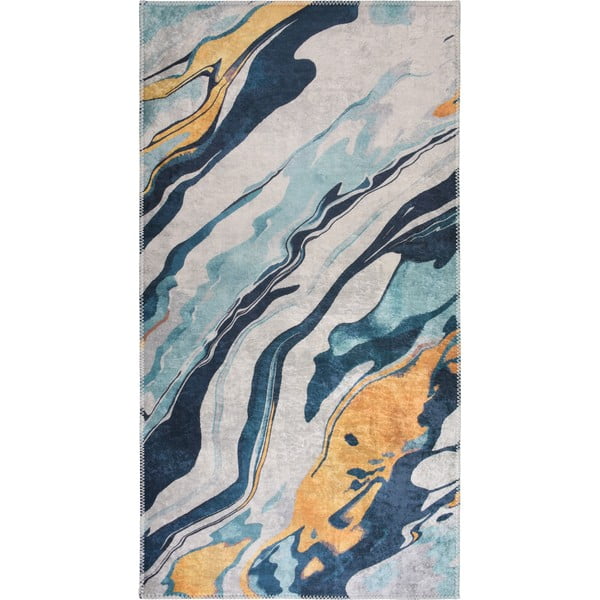 Skalbiamas geltonos spalvos/mėlynos spalvos kilimas 80x200 cm Colors of Joy – Vitaus