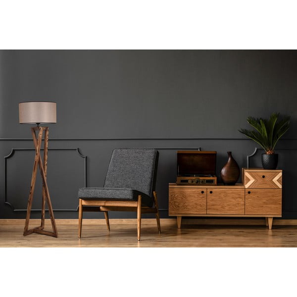 Rudos spalvos pastatomas šviestuvas (aukštis 149 cm) su tekstiliniu gaubtu Maçka – Opviq lights-image-1