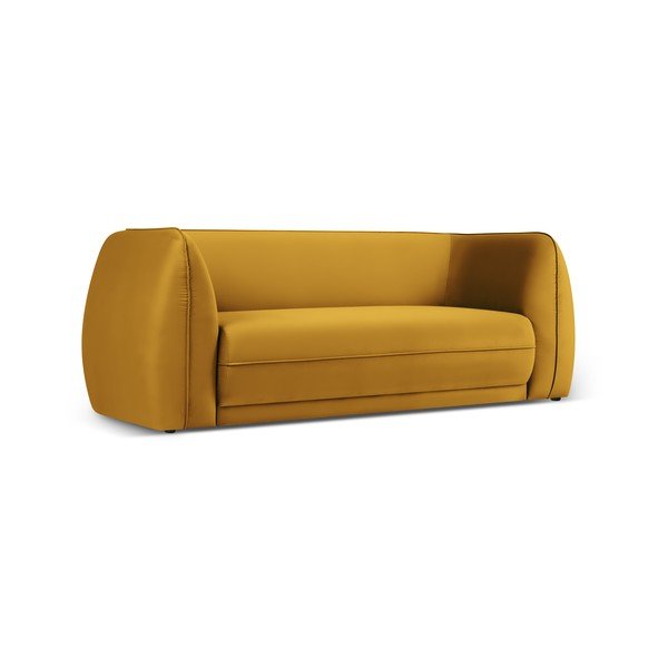 Sofa geltonos spalvos iš velveto 190 cm Lando – Micadoni Home-image-2