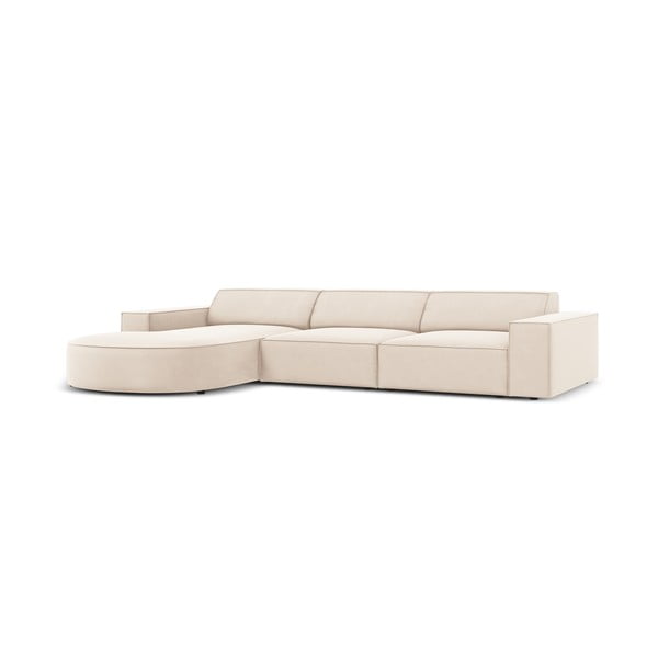 Smėlio spalvos aksominė kampinė sofa (kairysis kampas) Jodie - Micadoni Home-image-3