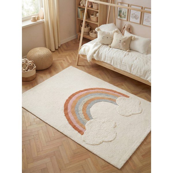 Skalbiamas/rankų darbo kreminės spalvos iš medvilnės vaikiškas kilimas 140x200 cm Snuggle Petite – Hanse Home-image-1