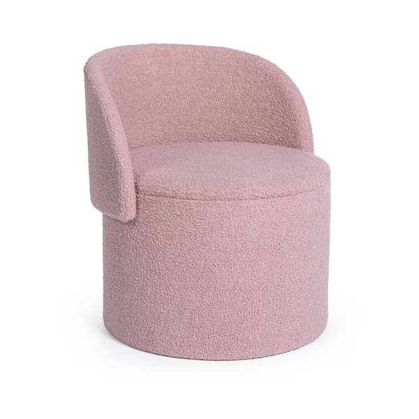 Pilkai rožinės spalvos pufas iš boucle Anthea – Yes Everyday