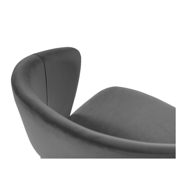 Tamsiai pilkos spalvos iš audinio valgomojo kėdė su porankiais Elpis – Windsor & Co Sofas-image-3