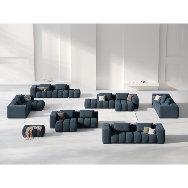Tamsiai mėlynos spalvos kampinė sofa (su kairiuoju kampu/su gultu) Verona – Cosmopolitan Design-image-1