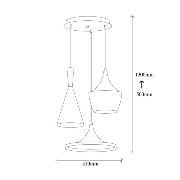 Juodos spalvos/vario spalvos kabantis šviestuvas ø 51 cm su metaliniu gaubtu Elmas – Opviq lights-image-3