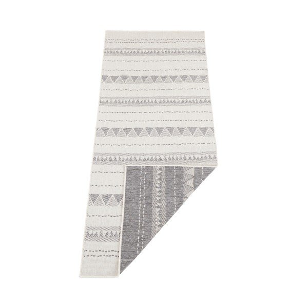 Pilkos ir kreminės spalvos lauko kilimas NORTHRUGS Bahamas, 80 x 350 cm-image-2