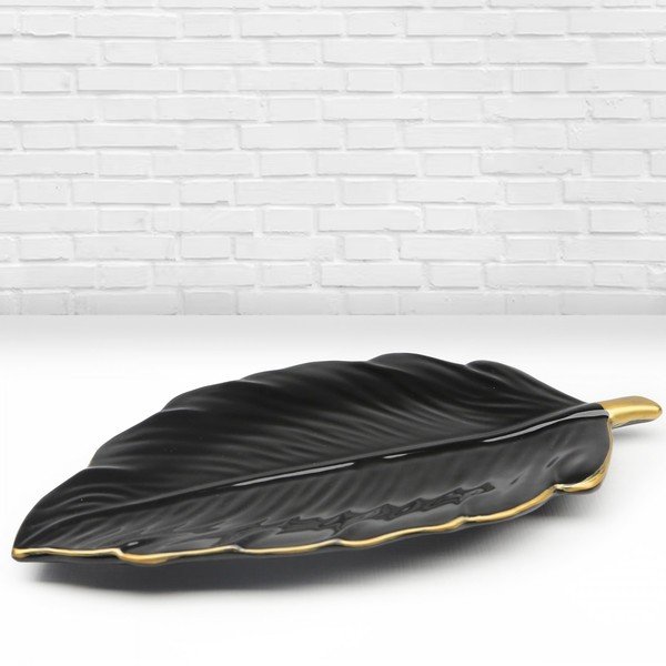 Iš keramikos dekoratyvinis padėklas Leaf – Mioli Decor-image-1