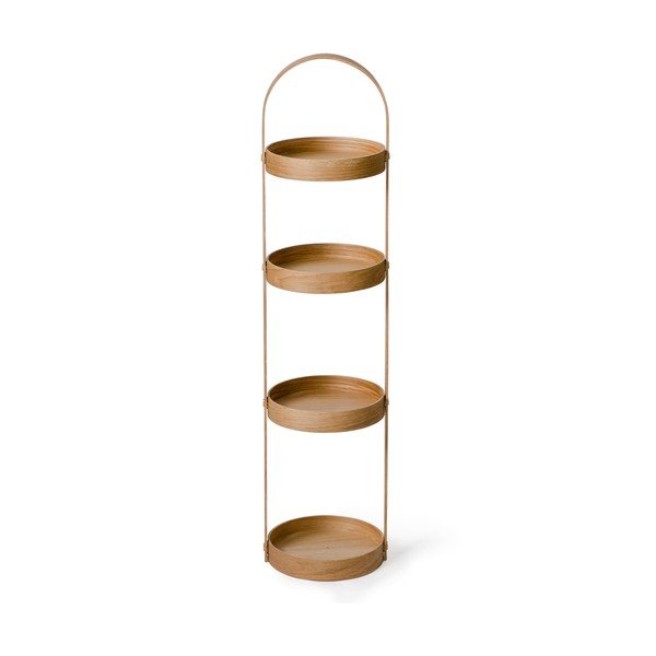 Ąžuolo vonios kambario stovas Wireworks Round Caddy Mezza, 4 lentynos-image-2
