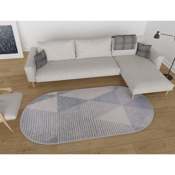Skalbiamas kilimas pilkos spalvos 80x120 cm Oval – Vitaus-image-1