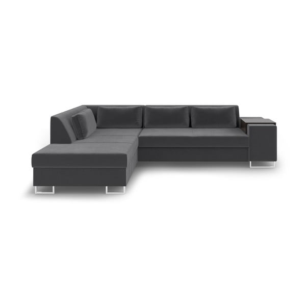 Tamsiai pilka sofa lova Cosmopolitan Design San Antonijus, kairysis kampas