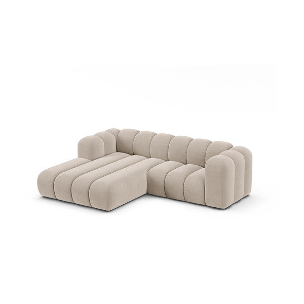 Kampinė sofa smėlio spalvos (su kairiuoju kampu) Lupine – Micadoni Home-image-1