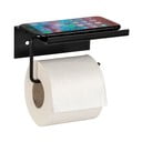 Klijuojamas/su lentyna iš metalo laikiklis tualetiniam popieriui juodos spalvos Desulo – Wenko