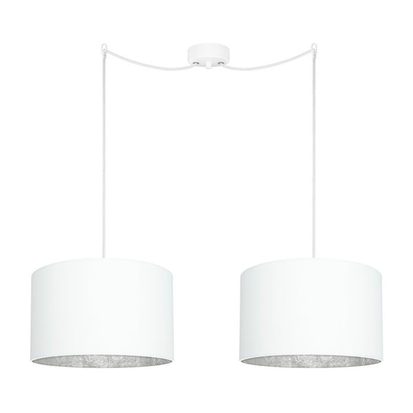 Baltas dviejų dalių pakabinamas šviestuvas su sidabro spalvos detalėmis Sotto Luce Mika Elementary, ⌀ 36 cm