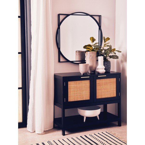 Juodos spalvos šoninė spintelė 85x73x38 cm Sherman – Premier Housewares-image-1