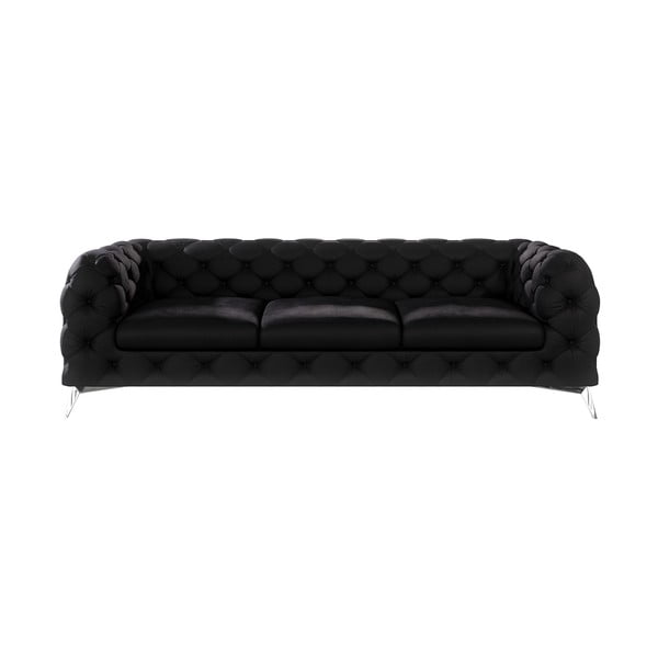 Juodos spalvos iš velveto sofa 243 cm Chelsea – Ropez