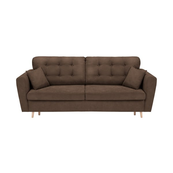 Rudos spalvos trijų vietų sofa-lova su saugykla "Cosmopolitan Design Grenoble