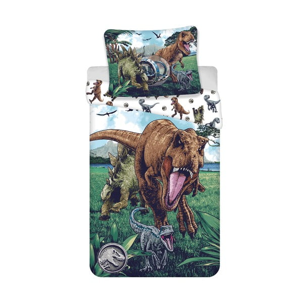 Iš medvilnės viengulė vaikiška patalynė 140x200 cm Jurassic World "Trio" – Jerry Fabrics