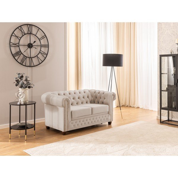 Smėlio spalvos sulankstoma sofa iš velveto 148 cm York Blik – Ropez-image-4