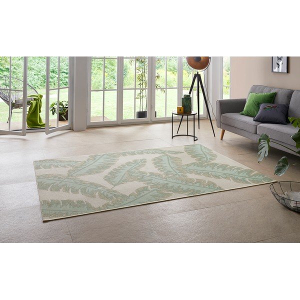 Žalios ir smėlio spalvos lauko kilimas Ragami Leaf, 160 x 230 cm-image-3