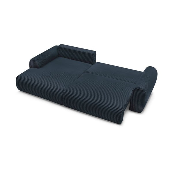 Iš kordinio velveto sulankstoma kampinė sofa tamsiai mėlynos spalvos (su kairiuoju kampu) Lucien – Bobochic Paris-image-4