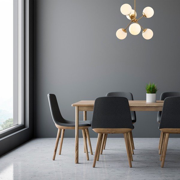 Kabantis šviestuvas baltos spalvos/auksinės spalvos ø 55 cm su stiklo gaubtu Gondol – Opviq lights-image-1