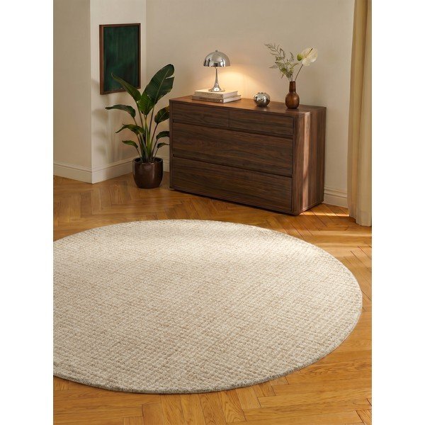 Natūralios spalvos iš vilnos apvalios formos kilimas ø 160 cm Eloise – Hanse Home-image-4