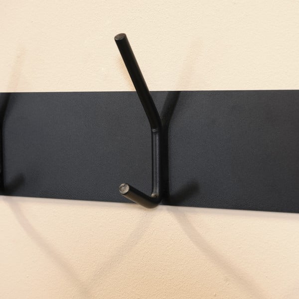 Juodos spalvos iš metalo sieninė lentyna 70 cm Fusion – Spinder Design-image-2