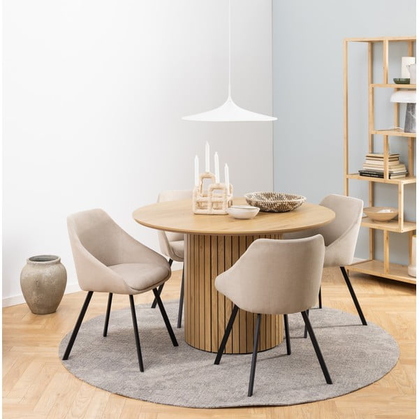 Apvalus valgomojo stalas su ąžuoliniu stalviršiu ø 120 cm Yale - Actona-image-1