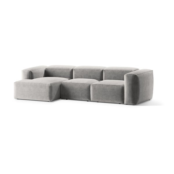 Šviesiai pilkos spalvos kampinė sofa (su kairiuoju kampu/su gultu) Bergamo – Cosmopolitan Design-image-2