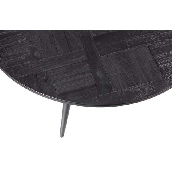 Iš tikmedžio masyvo apvalios formos kavos staliukas juodos spalvos ø 74 cm Leo – WOOOD-image-3