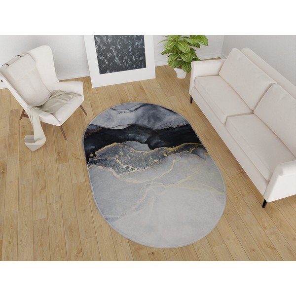 Skalbiamas kilimas juodos ir baltos spalvos 60x100 cm – Vitaus-image-1
