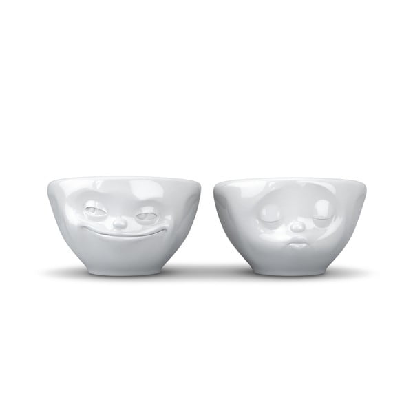 Iš porceliano  maži dubenys baltos spalvos 2 vnt. 100 ml Grinning & Kissing – 58products