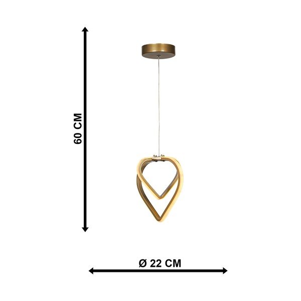 Bronzinės spalvos iš metalo kabantis šviestuvas LED ø 22 cm Sevinc – Squid Lighting-image-4