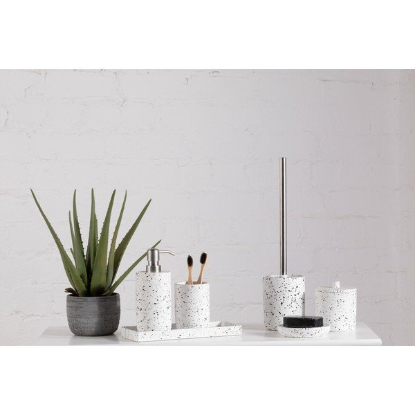 Kreminės spalvos iš betono dantų šepetėlio indas Mozie – Premier Housewares-image-1