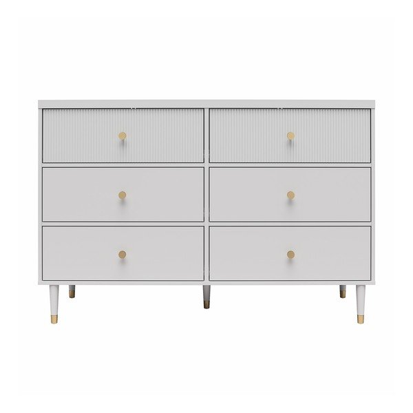 Žema šoninė spintelė pilkos spalvos 138x93 cm Elizabeth – CosmoLiving by Cosmopolitan