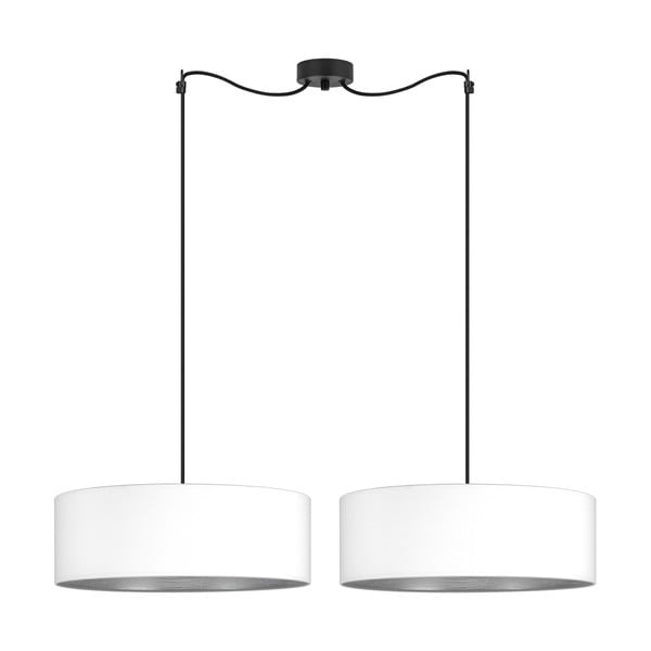 Baltas dviejų dalių pakabinamas šviestuvas su sidabro spalvos detalėmis Sotto Luce Tres XL, ⌀ 45 cm