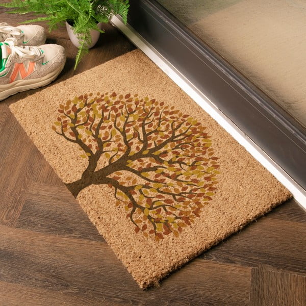 Iš kokoso pluošto grindų kilimėlis 40x60 cm Autumnal Tree of Life – Artsy Doormats-image-1