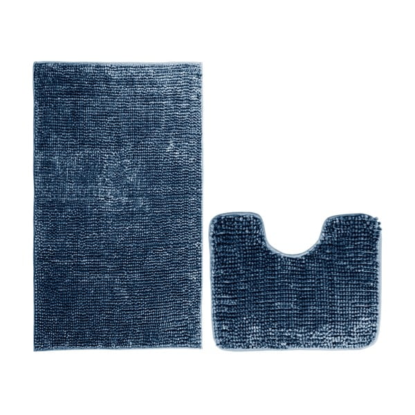 2 tamsiai mėlynų vonios kilimėlių rinkinys AmeliaHome Bati