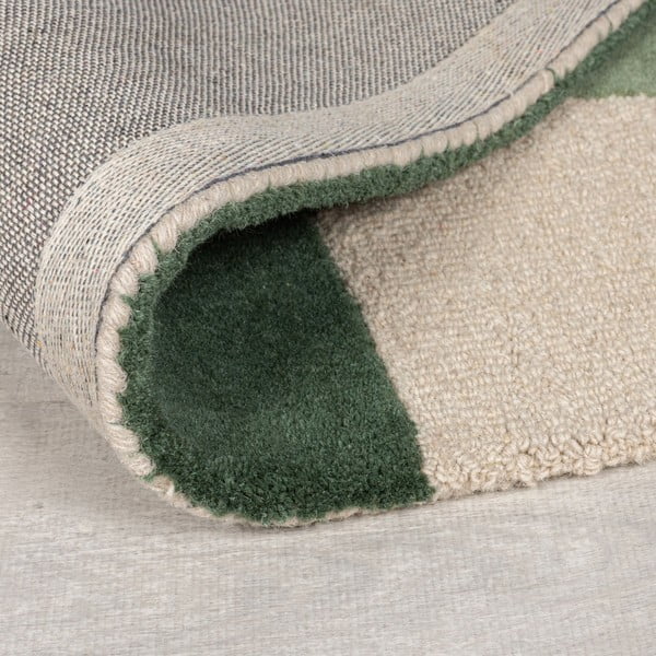 Rankų darbo žalios spalvos iš vilnos kilimas 200x290 cm Glow Green & Blue – Flair Rugs-image-3